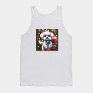 Cute Maltese Dog Drawing Tank Top